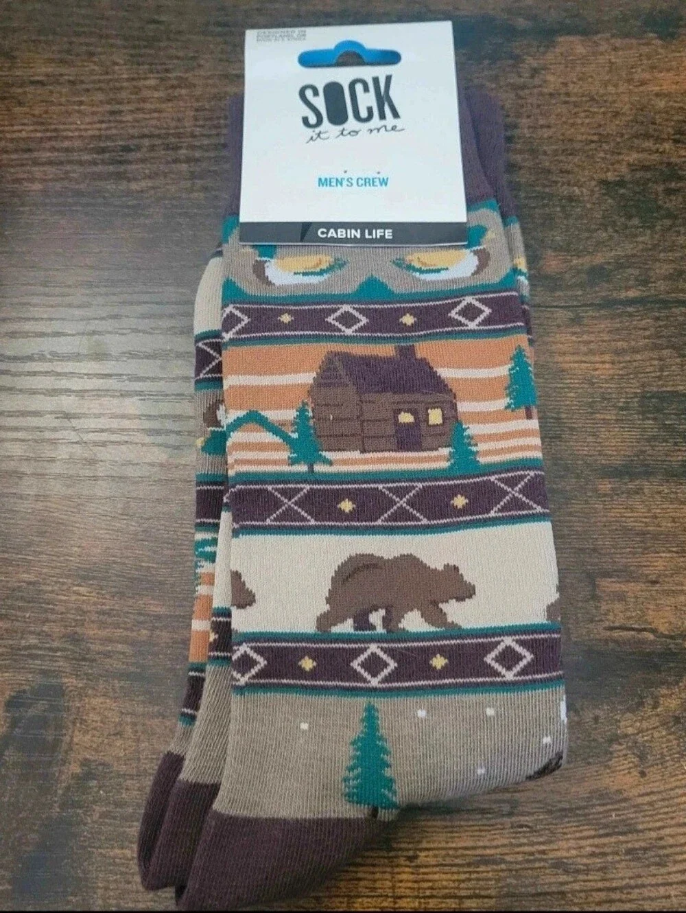 Sock It To Me Cabin Life Socks Bear Cabin Crew Socks NWT Outdoorsy Gift